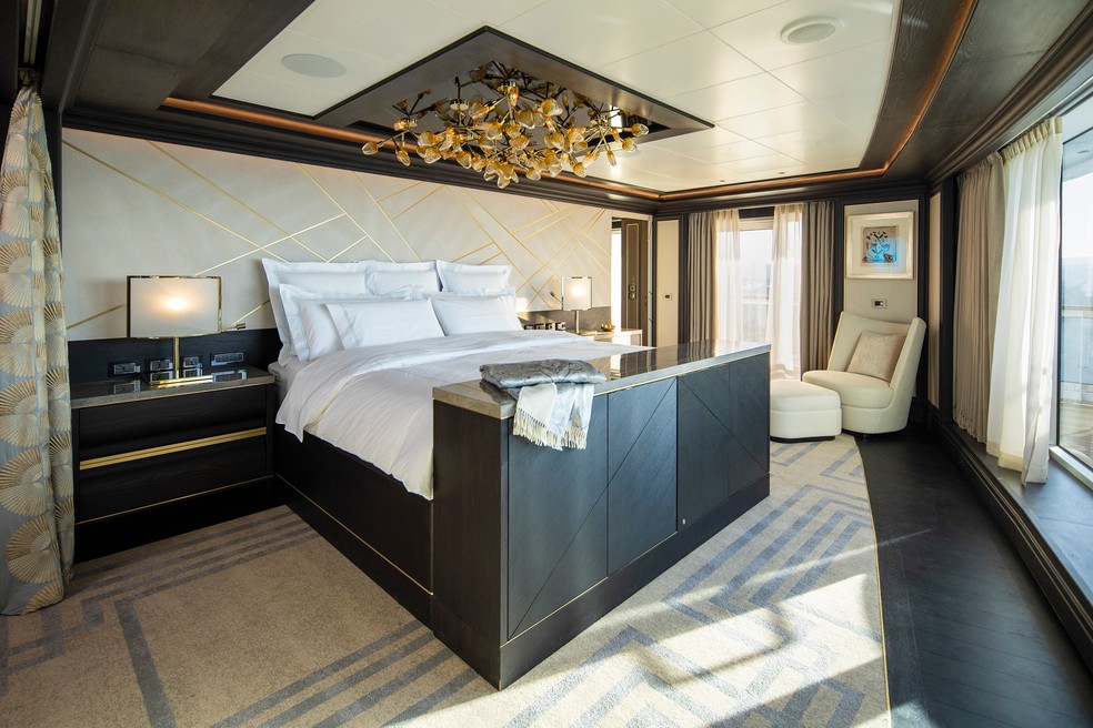 Maior suíte de cruzeiro de luxo do mundo tem cama de R$ 1 milhão e mais; conheça — Foto: Divulgação