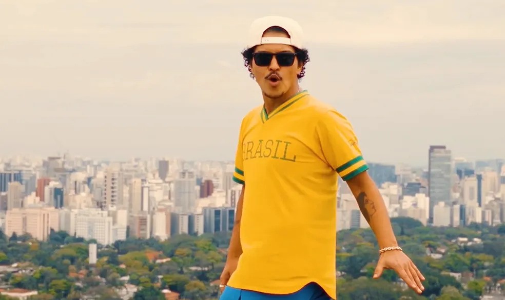 Os lugares em São Paulo onde Bruno Mars gravou seu vídeo em homenagem ao Brasil — Foto: Reprodução/Instagram