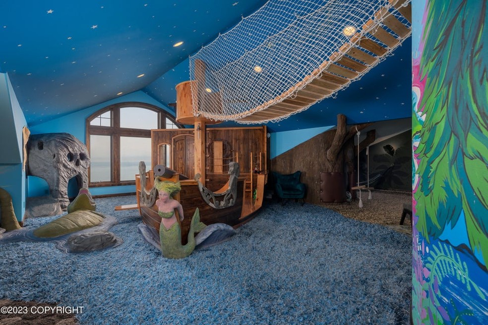 Este quarto foi inspirado na Neverland, de Peter Pan — Foto: Divulgação/Alaska MLS