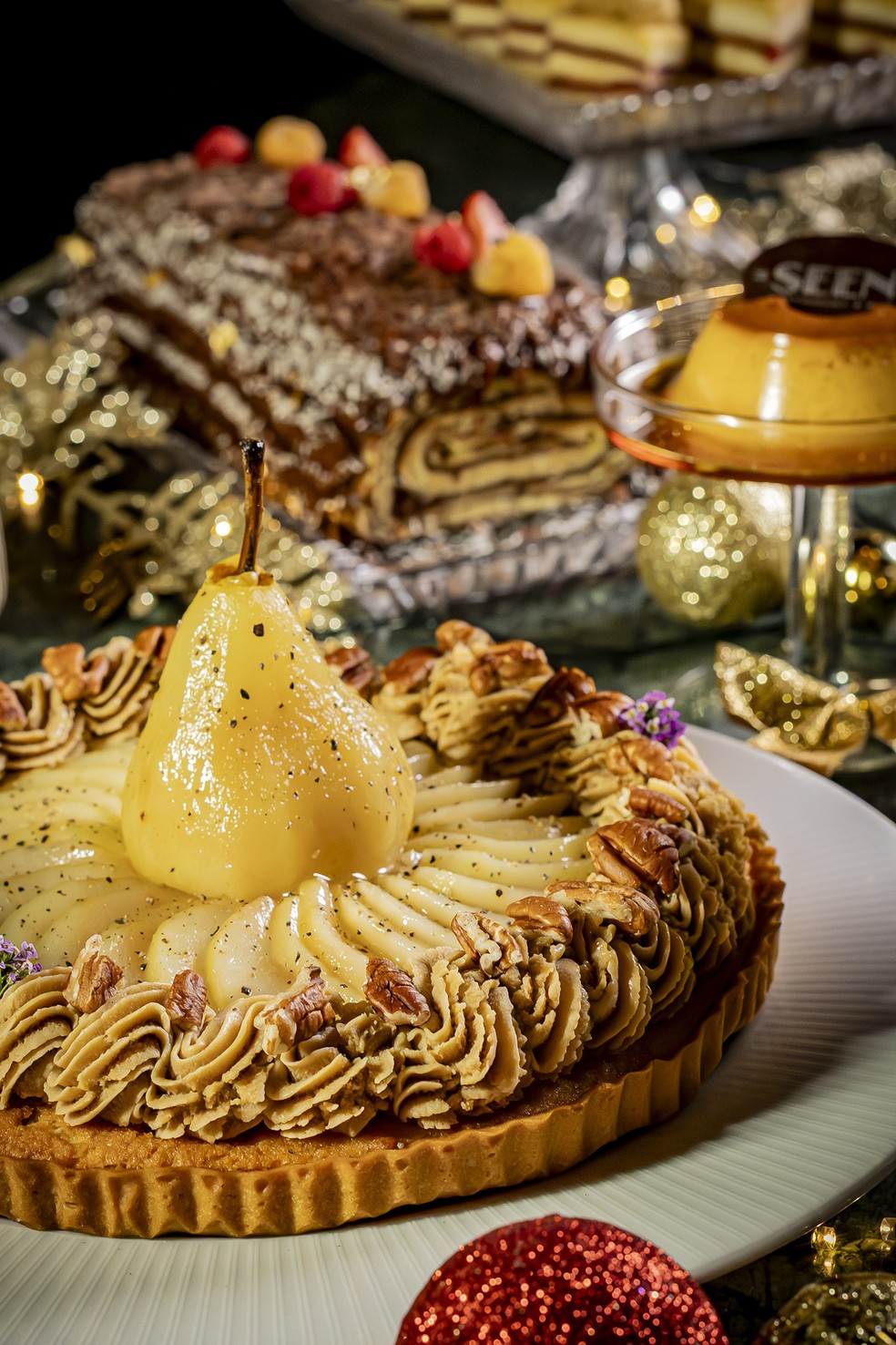 Tarte Bourdaloue (torta francesa de peras e amêndoas) — Foto: Elvis Fernandes