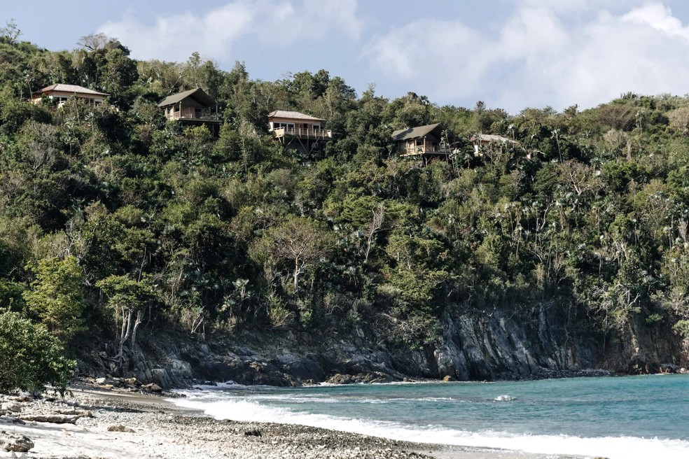 A vista que o  Lovango Resort and Beach Club, nas Ilhas Virgens Americanas, oferece — Foto: Lovango Resort and Beach Club/Divulgação