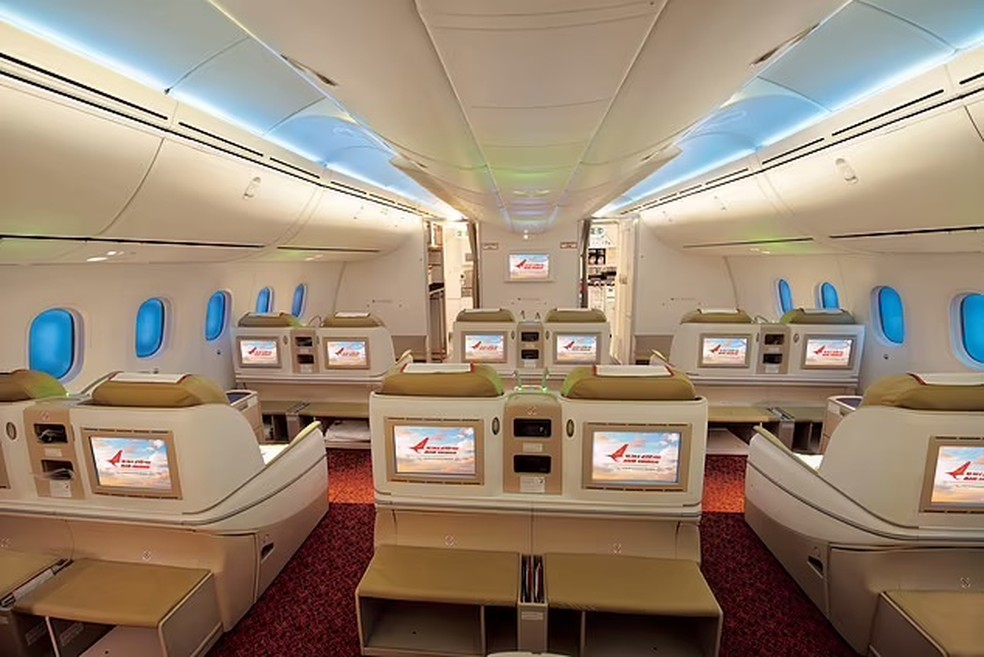 Aviões de companhia aérea da Índia terão interiores luxuosos após reforma de R$ 8 bilhões — Foto: Divulgação/Air India