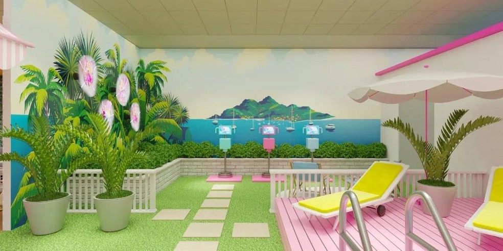 Barbie Dreamhouse Experience tem 650m² e 11 ambientes  — Foto:  ©2023 Mattel