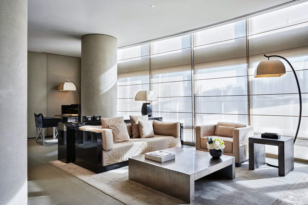 Suíte do Armani Hotel Dubai — Foto: Divulgação