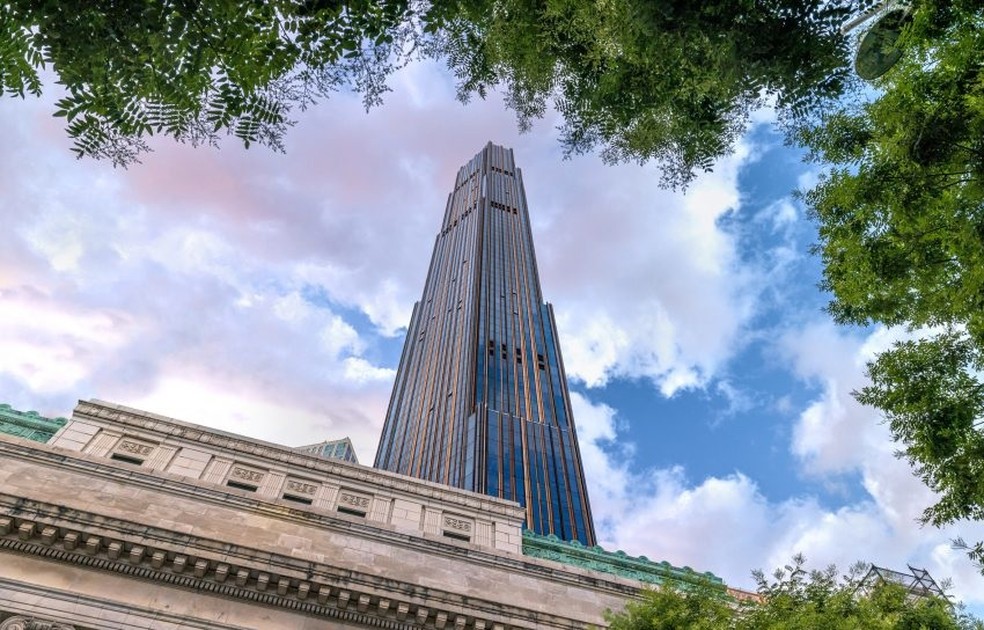 Arranha-céu com 325 metros de altura é inaugurado nos EUA — Foto: Divulgação/ SHoP Architects