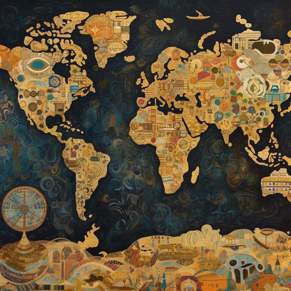 O mapa-mundi de Gustav Klimt — Foto: Divulgação