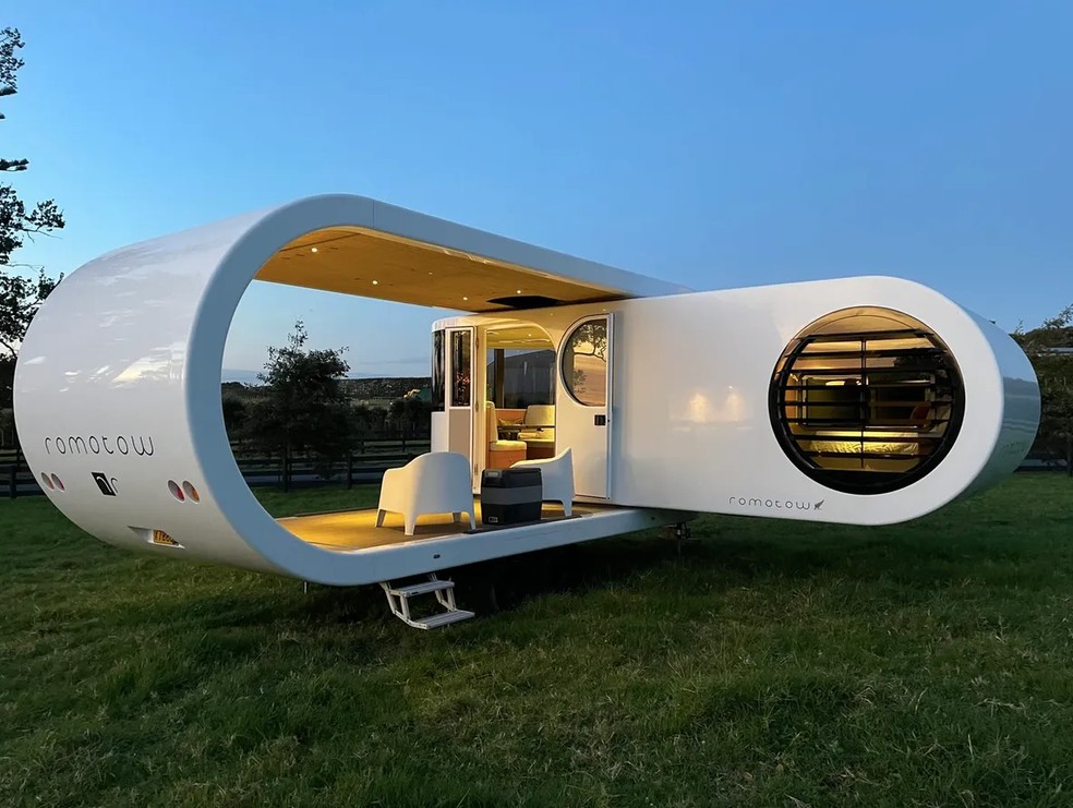 As cabines Romotow fazem parte da tendência da Era Espacial para casas minúsculas — Foto: Reprodução/Site/www.romotow.com