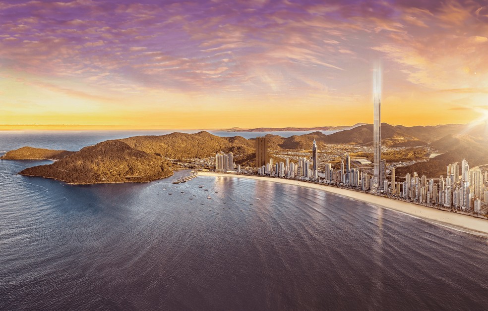Projeto revela como será o Senna Tower, futuro arranha-céu residencial mais alto do mundo a ser construído em Balneário Camboriú — Foto: Divulgação/FG Empreendimentos