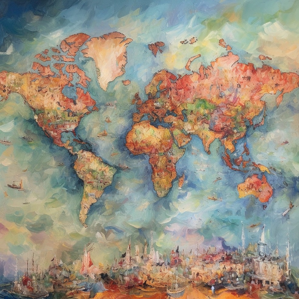 O mapa-mundi de Pierre-Auguste Renoir — Foto: Divulgação