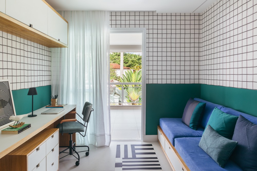 Décor do dia: quarto para seis irmãos com grafismos preto e branco