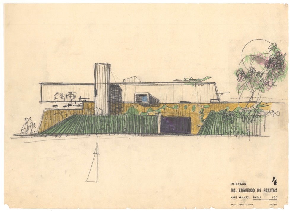 Desenho do projeto da Casa Edmundo de Freitas — Foto: Divulgação