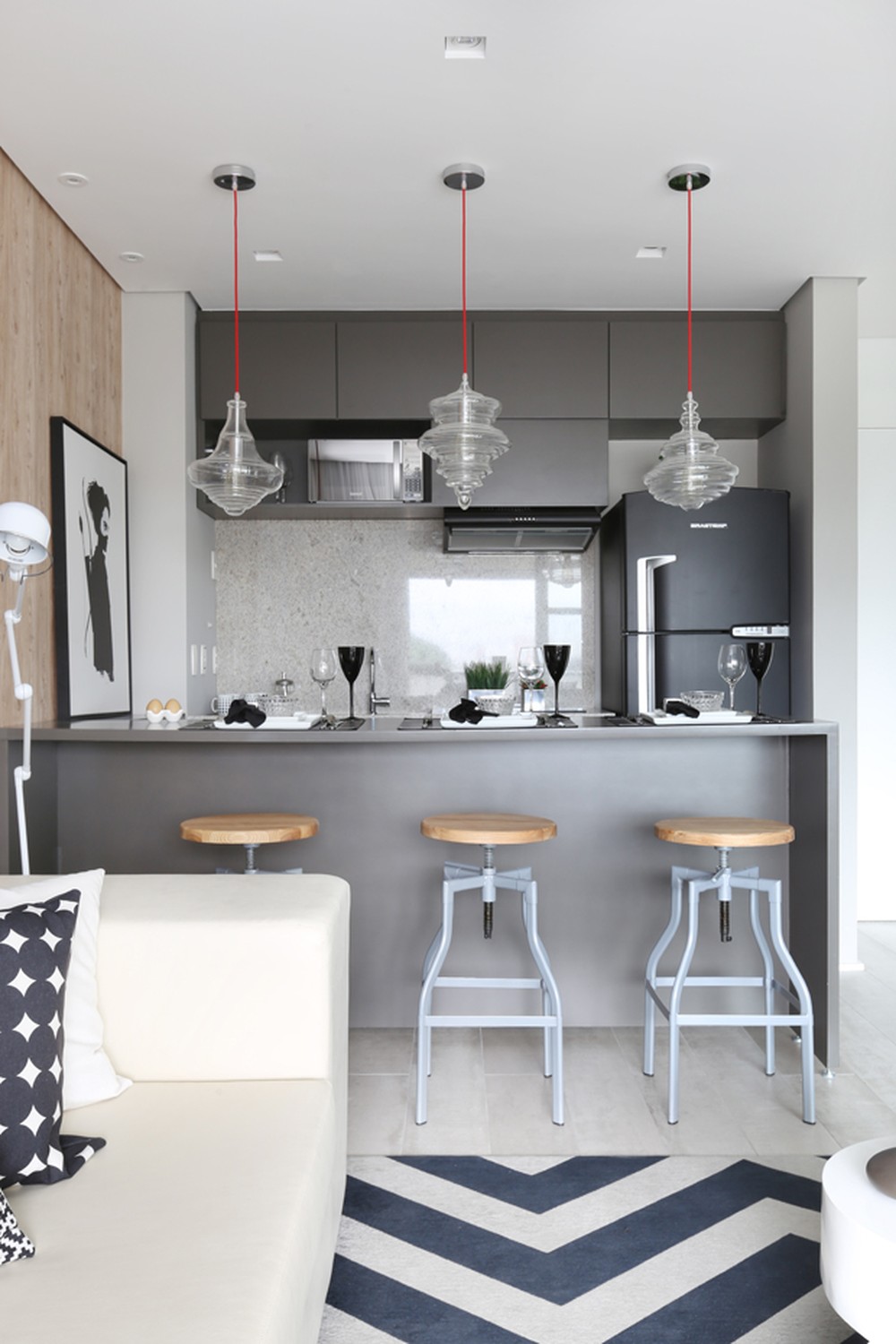 Cozinha americana com sala: 11 ideias simples e bem decoradas para se ...
