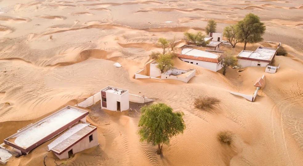 Al-Madam ficou economicamente isolada devido à construção de rodovias modernas — Foto: Getty Images