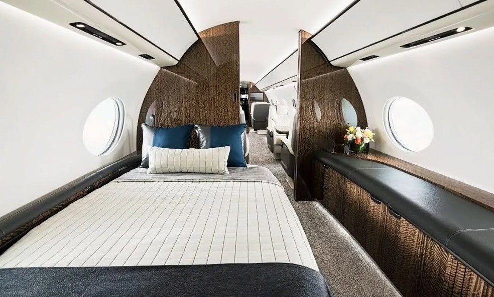 Veja interiores do avião que fez viagem em tempo recorde — Foto: Divulgação