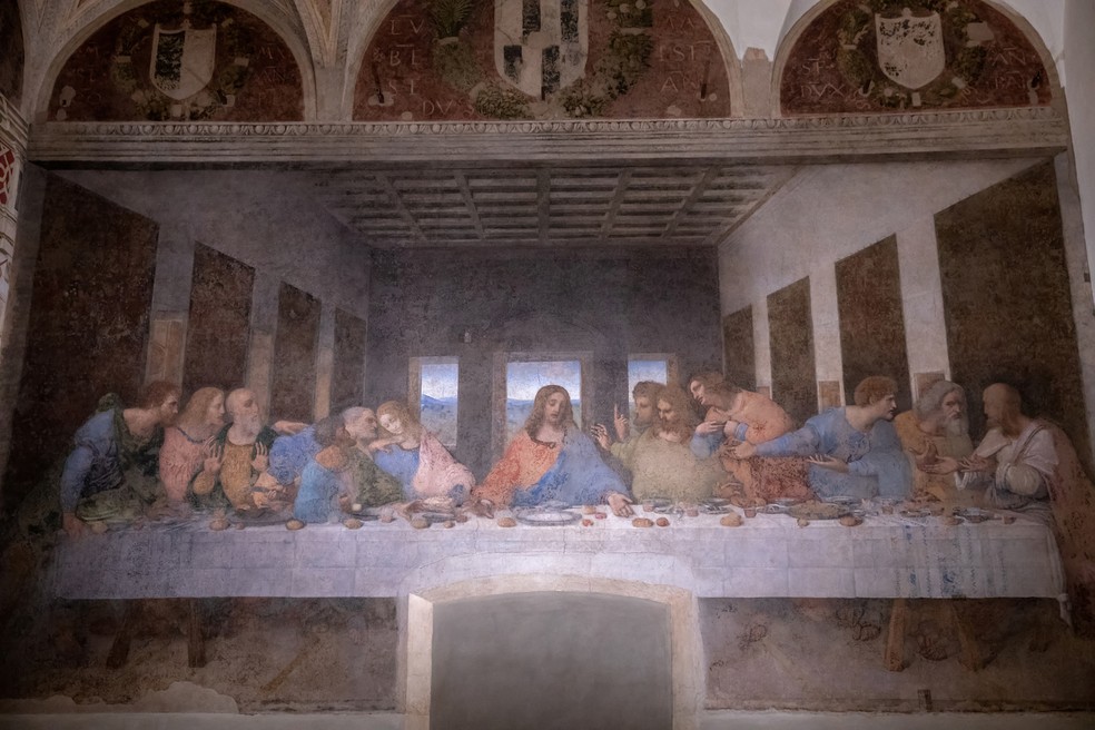 A Última Ceia de Leonardo da Vinci tem 9 metros de comprimento — Foto: Getty Images