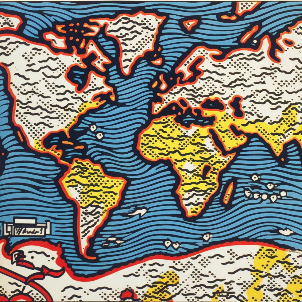 O mapa-mundi de Roy Lichtenstein — Foto: Divulgação