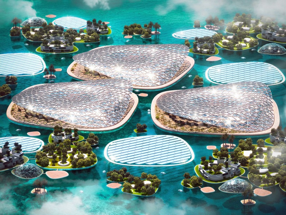 O projeto consiste na construção de um recife artificial de aproximadamente 200 km² — Foto: Divulgação/URB