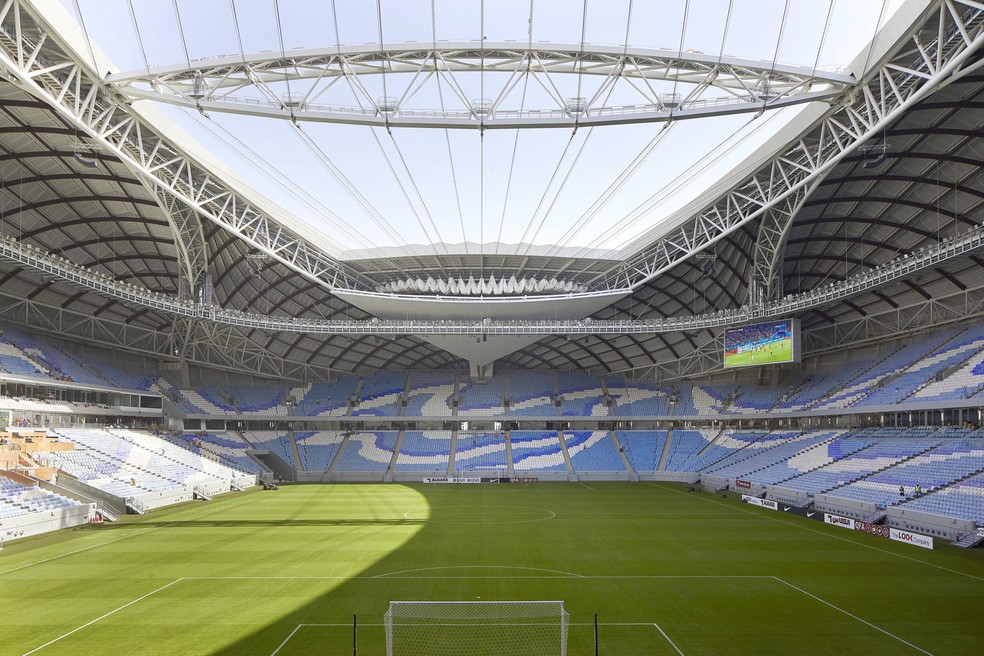 Estádio Al Janoub, com projeto de arquitetura assinado por Zaha Hadid Architects — Foto: Hufton + Crow