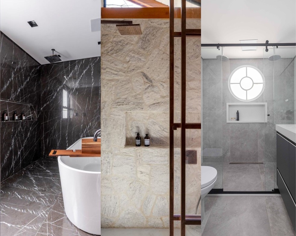 Banheiros com nicho embutido: 10 ideias de decoração e dicas de como usá-los — Foto: Divulgação