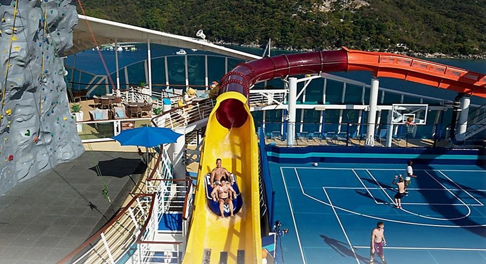 Maior toboágua do mundo é chamado de montanha-russa aquática — Foto: Divulgação/Royal Caribbean