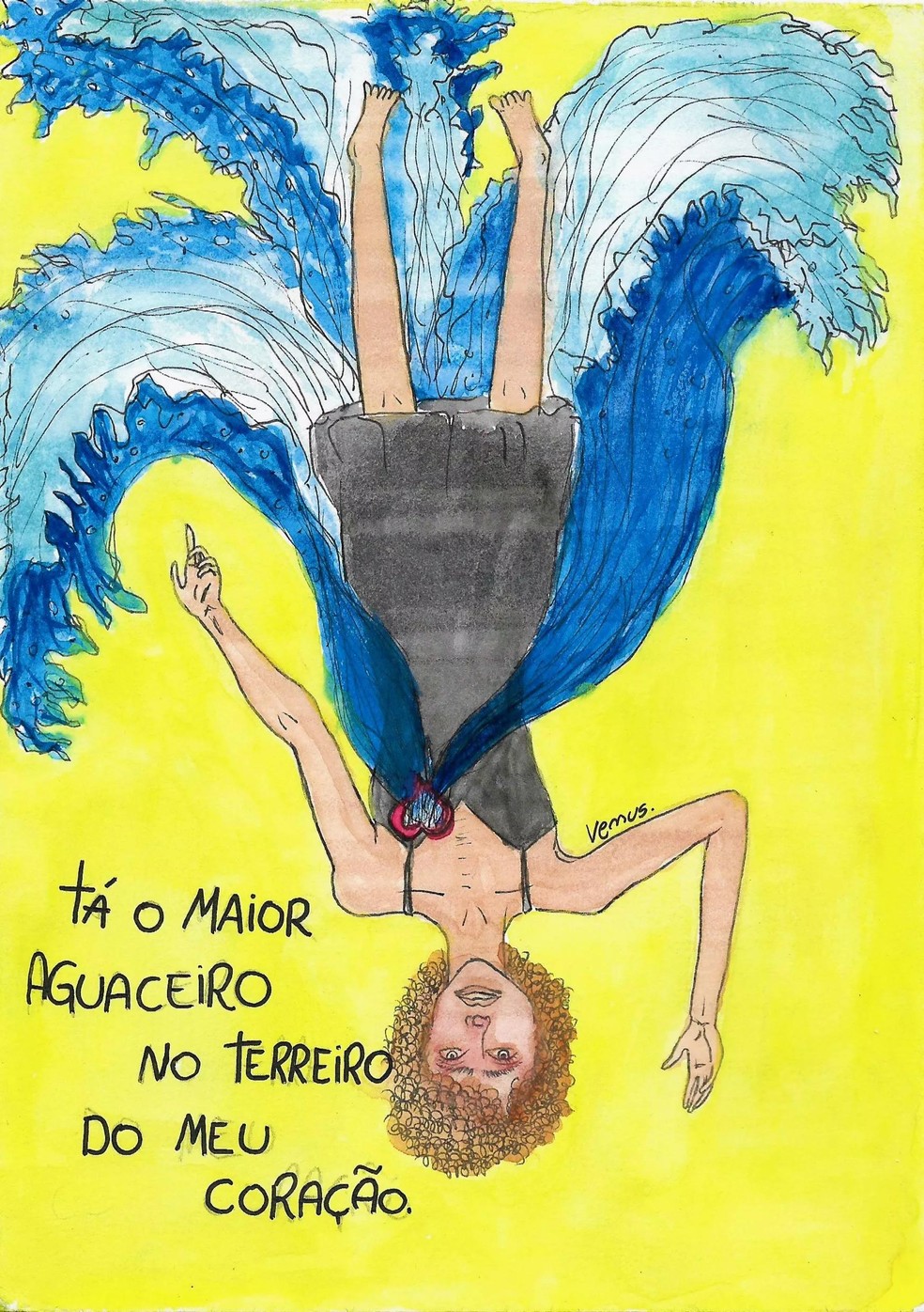 Poster Belo Retrato de Cabeça de Cavalo Negro Aquarela
