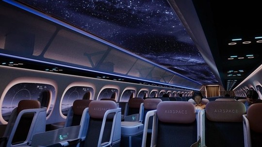 Aviões com tetos transparentes são previstos para 2035