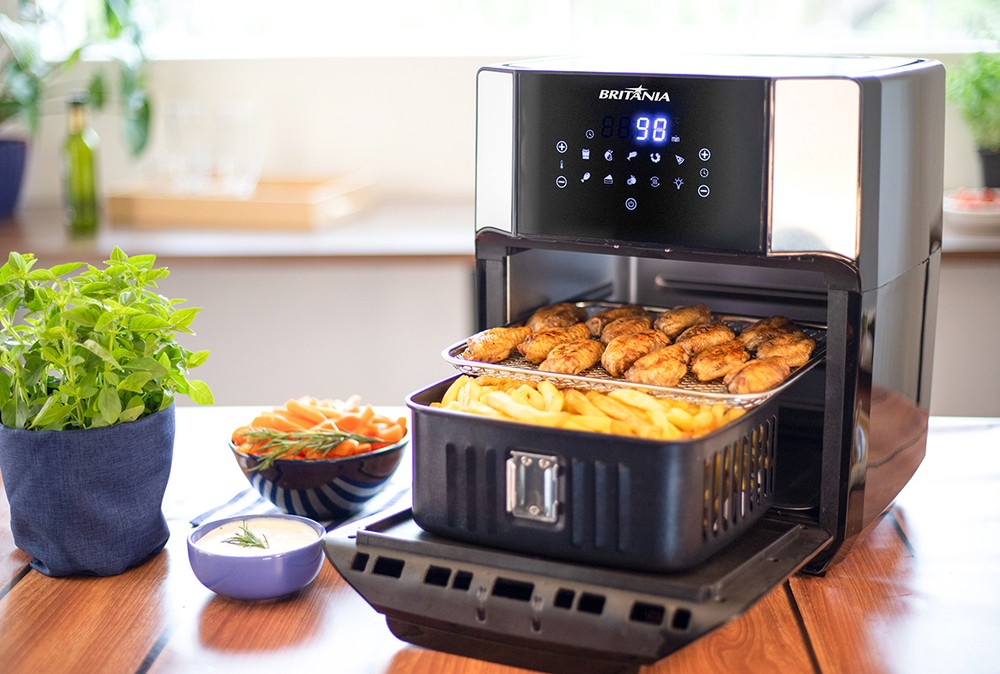 ADLER Air Fryer Forno Con Ciotola In Vetro Da 3 Litri – Cottura Senza Olio, Touch Screen LED, 80-200°C, Timer 30 Min