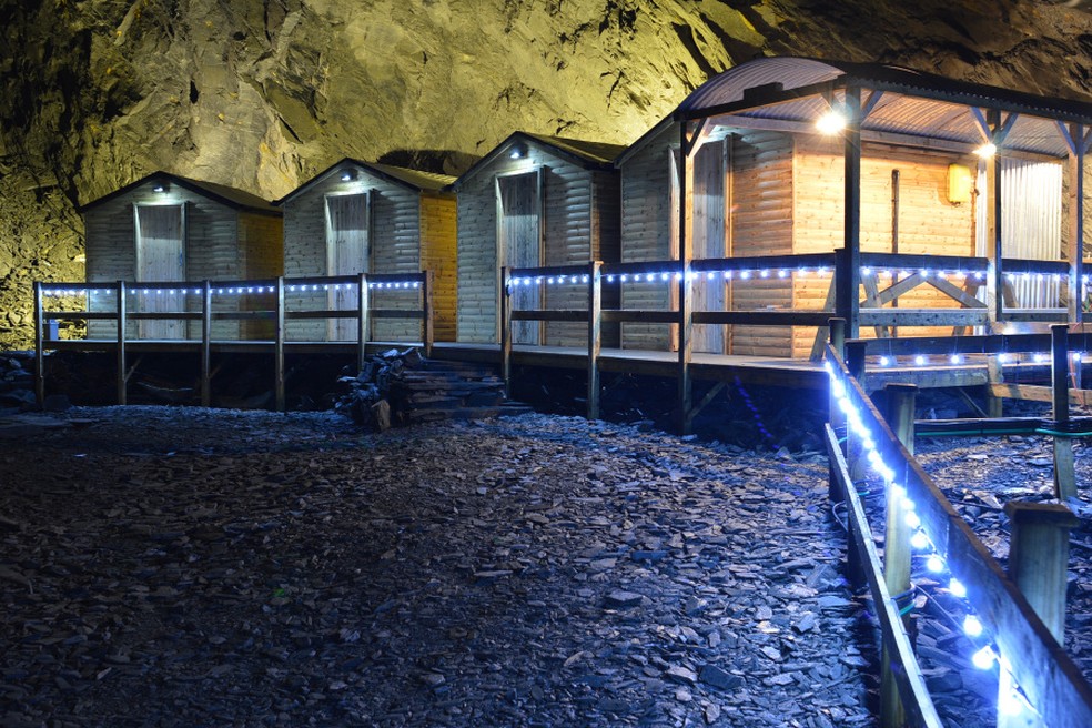 O Deep Sleep possui diversas cabines, entre elas: as padrões e a gruta exclusiva — Foto: Go Below Underground Adventures 2024