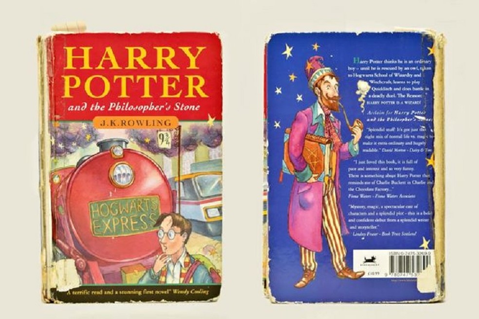 Livro de 'Harry Potter' comprado por centavos hoje vale R$ 30 mil — Foto: Richard Winterton Auctioneers