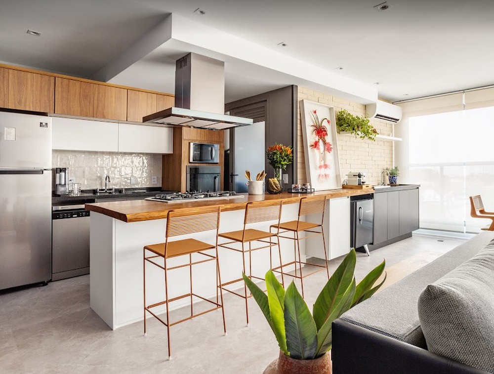 Cozinha com península: 11 ideias bem executadas para se inspirar