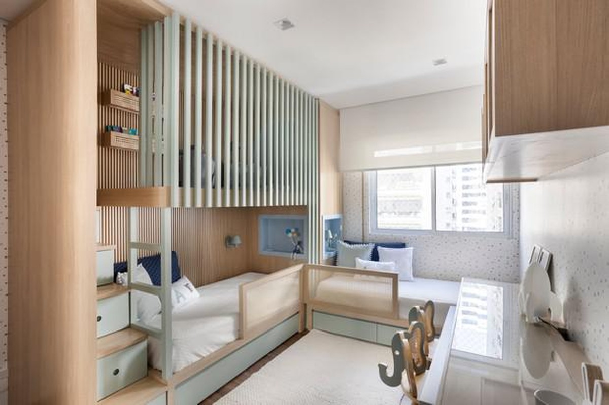 Décor do dia: quarto infantil com cantinho para brincadeiras