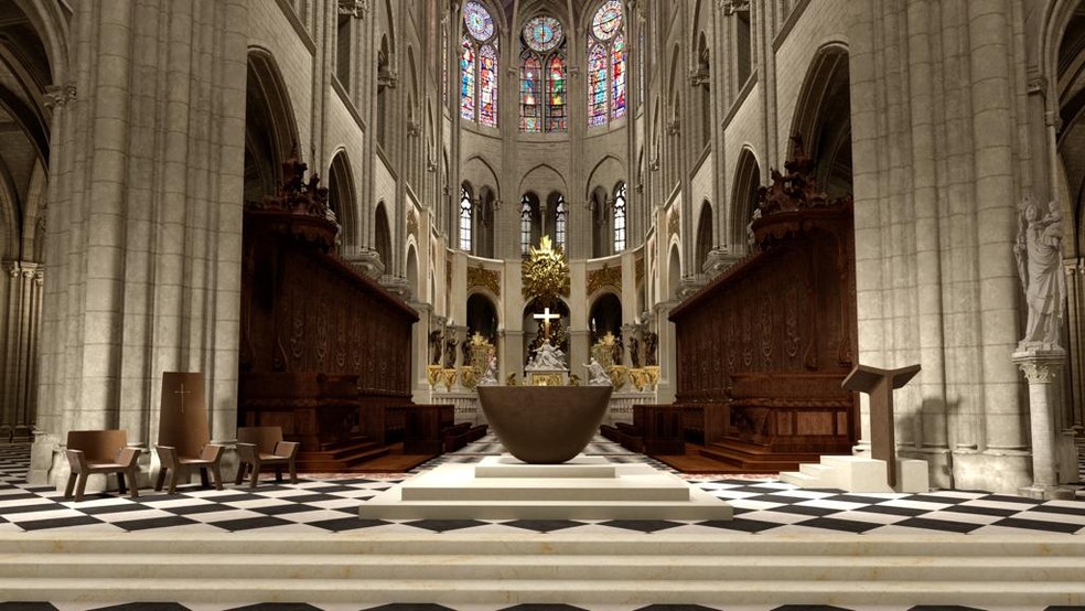Visão geral da catedral de Notre-Dame, em Paris — Foto: Cortesia Galerie Kreo
