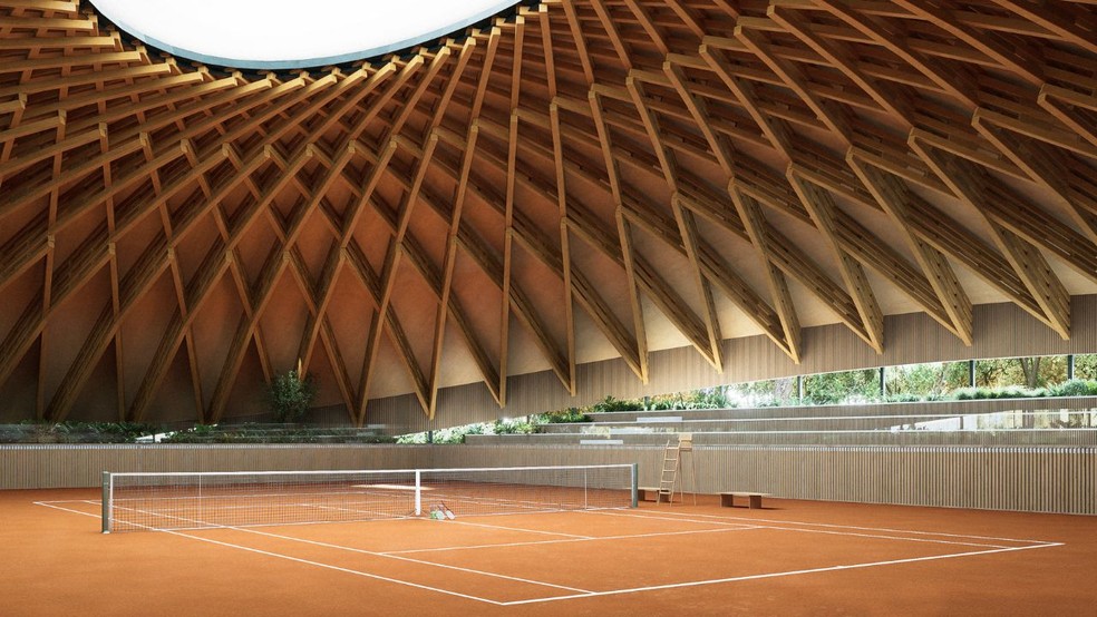 Como será a maior quadra de tênis do Brasil — Foto: Divulgação