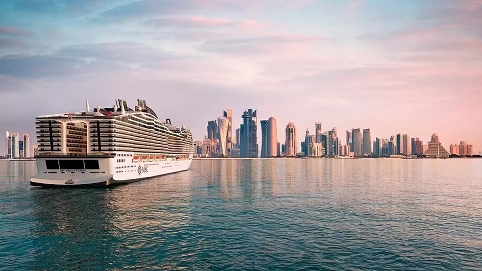 Navio funcionará como hotel flutuante atracado no Porto de Doha — Foto: Divulgação
