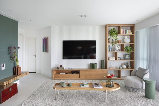 Inspiração de sala com painel ripado: 10 ideias elegantes que fogem do ...