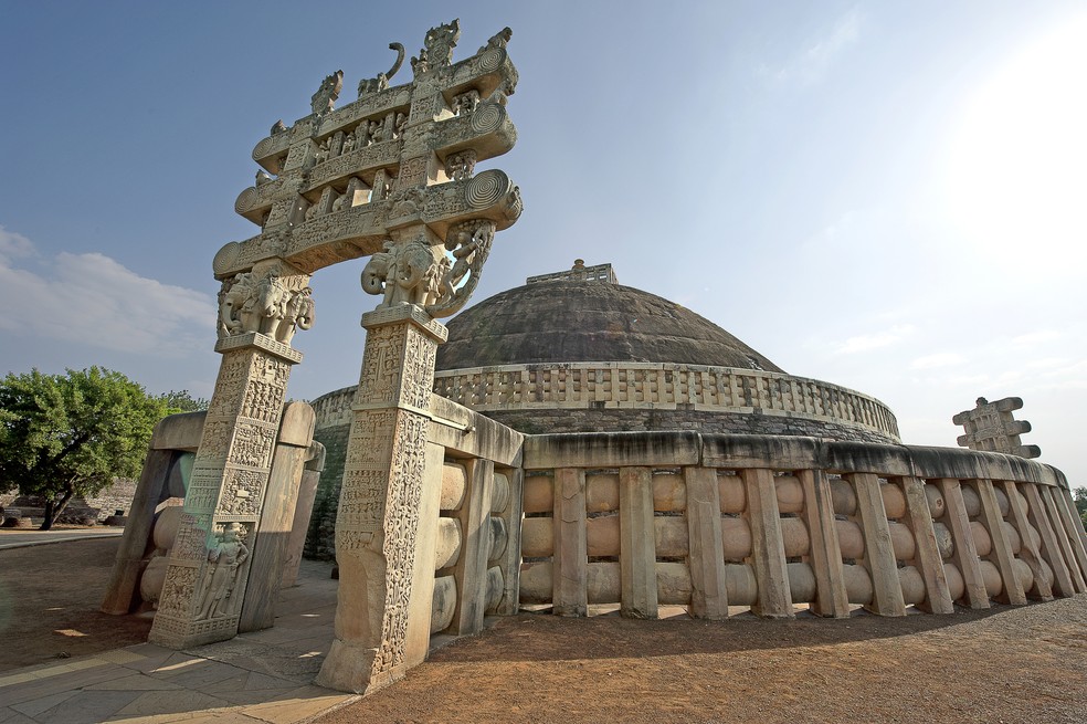 Grande Stupa de Sanchi,  Índia — Foto: pileasmiles/Getty Images