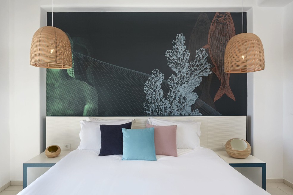 O Deluxe Sea View Suite possui diárias de R$ 3 mil — Foto: Divulgação/Kouros Hotel & Suites 