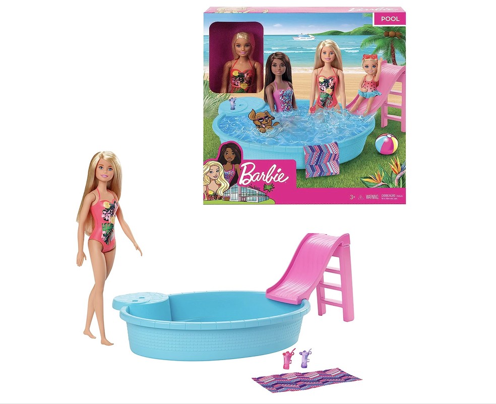 Barbie festa na piscina — Foto: Reprodução/Amazon