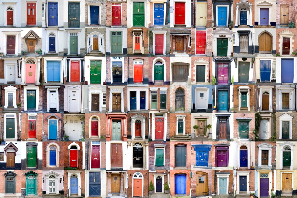 100 portas coloridas fotografadas no Reino Unido — Foto: Getty Images
