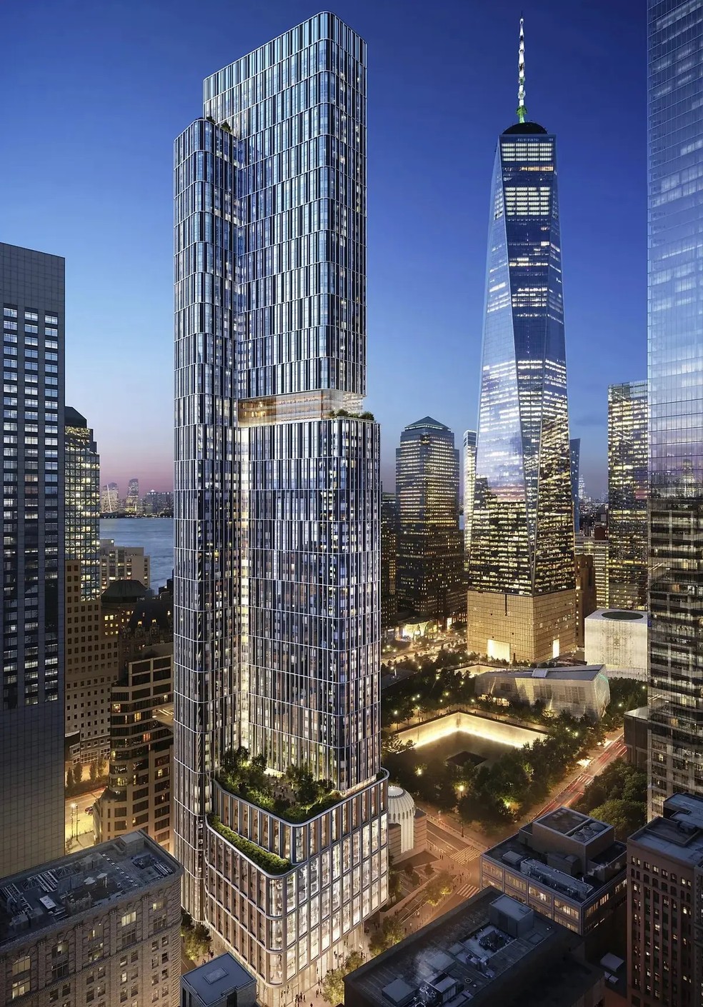 Nova York terá arranha-céu com 80 apartamentos reservados a sobreviventes do 11 de setembro — Foto: Kohn Pedersen Fox