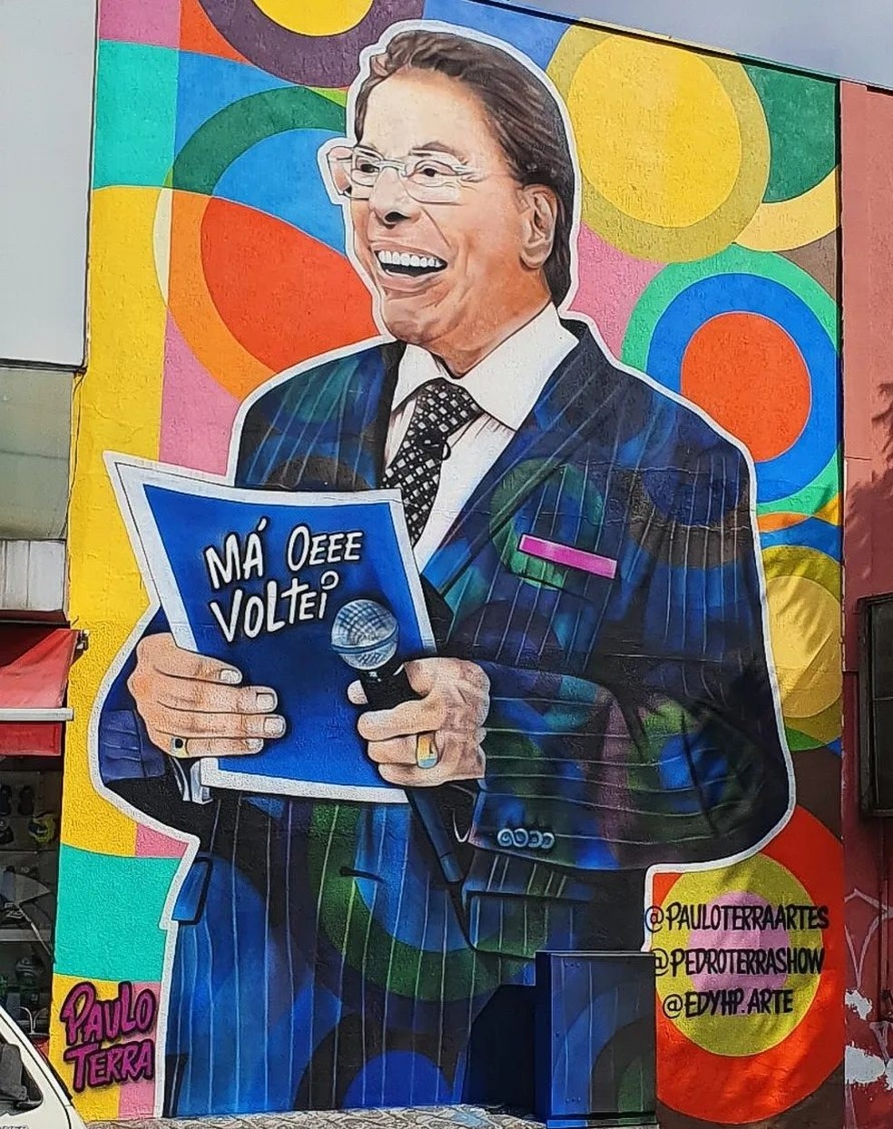 Mural em homenagem a Silvio Santos na Estrada do Campo Limpo, em São Paulo — Foto: Divugação/Paulo Terra Artes