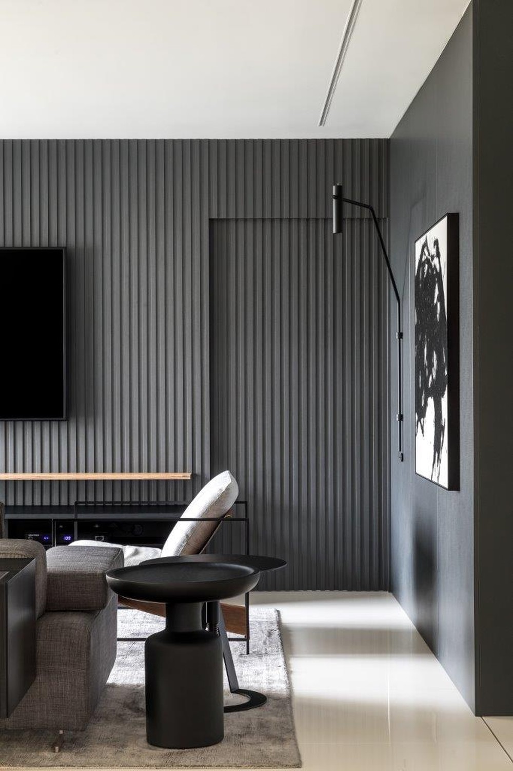 Inspiração de sala com painel ripado: 10 ideias elegantes que fogem do ...