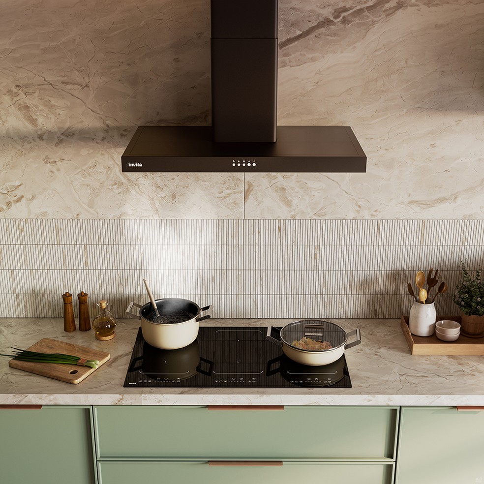 Uma cozinha mais tecnológica e sofisticada é possível com o novo cooktop de indução da Invita — Foto: Divulgação