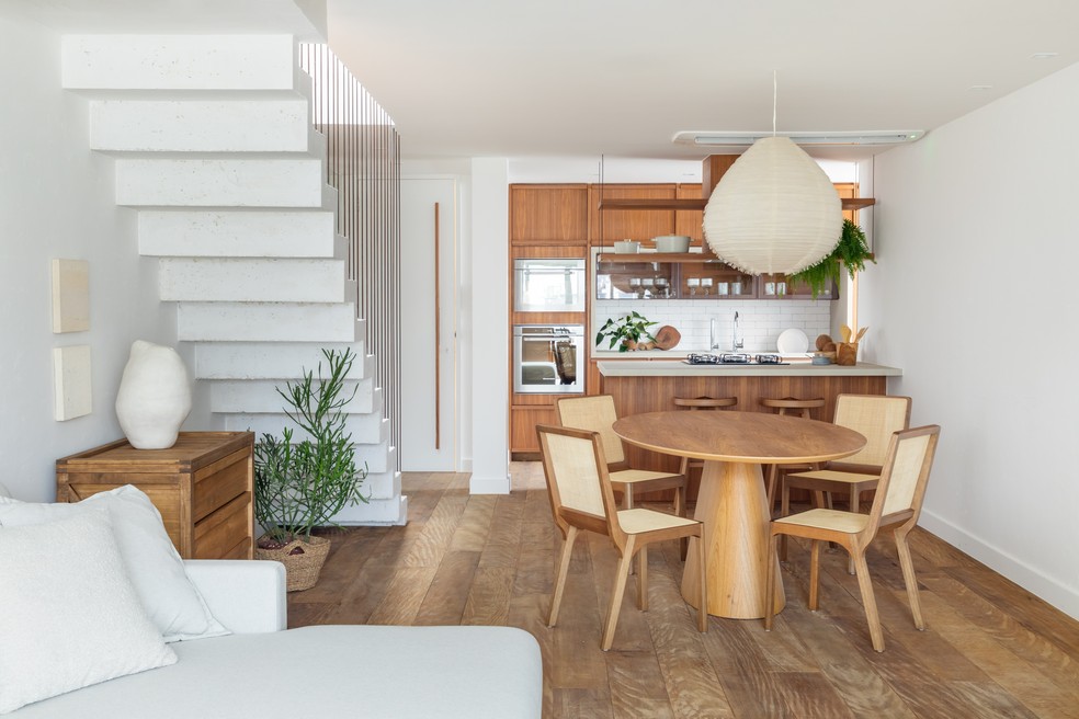 Décor do dia: sala integrada à cozinha com estilo minimalista e ...