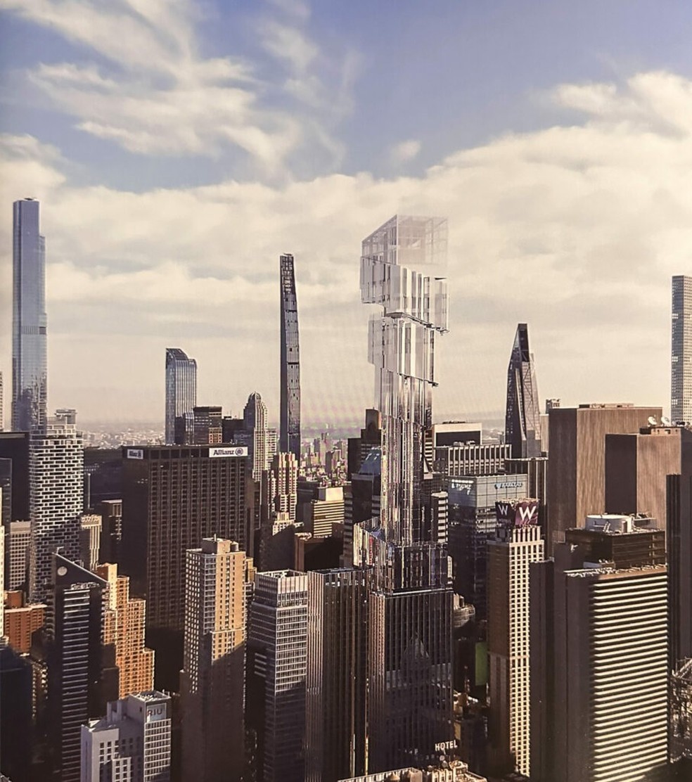 Arranha-céu de 52 andares tem construção retomada em Nova York — Foto: Michael Young