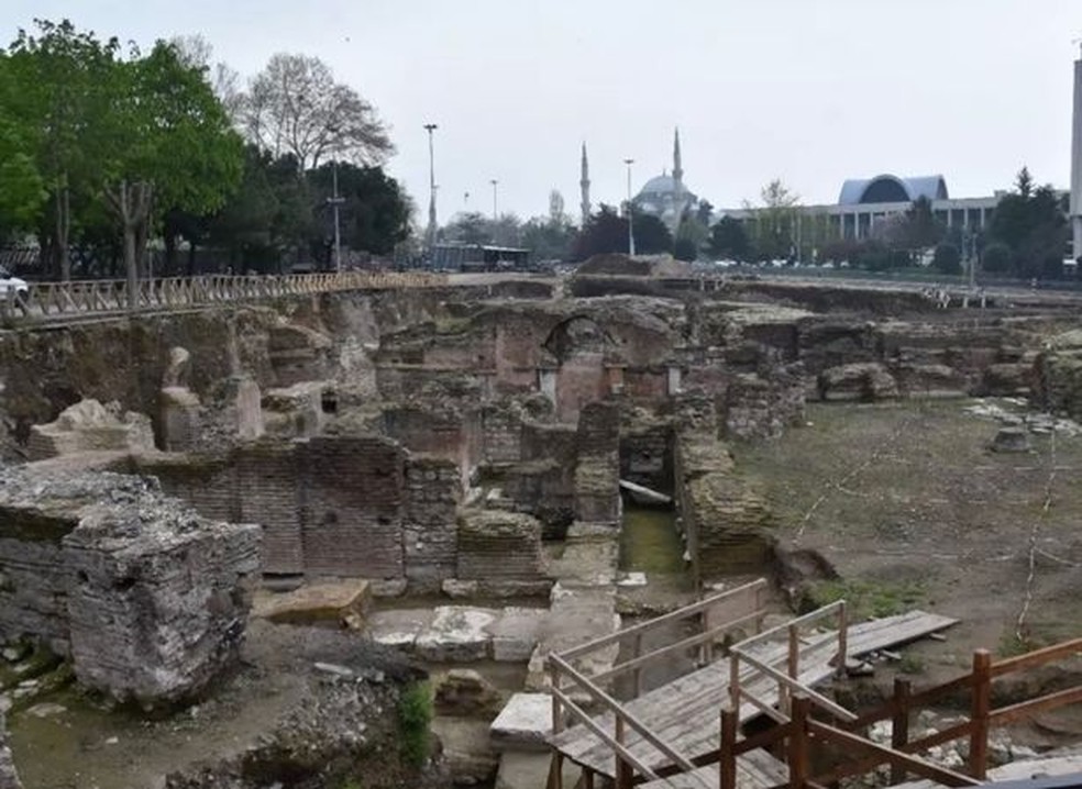 As escavações do local pretendem tornar as ruínas da Church of St Polyeuctus uma atração turística  — Foto: Divulgação/Istanbul Metropolitan Municipality