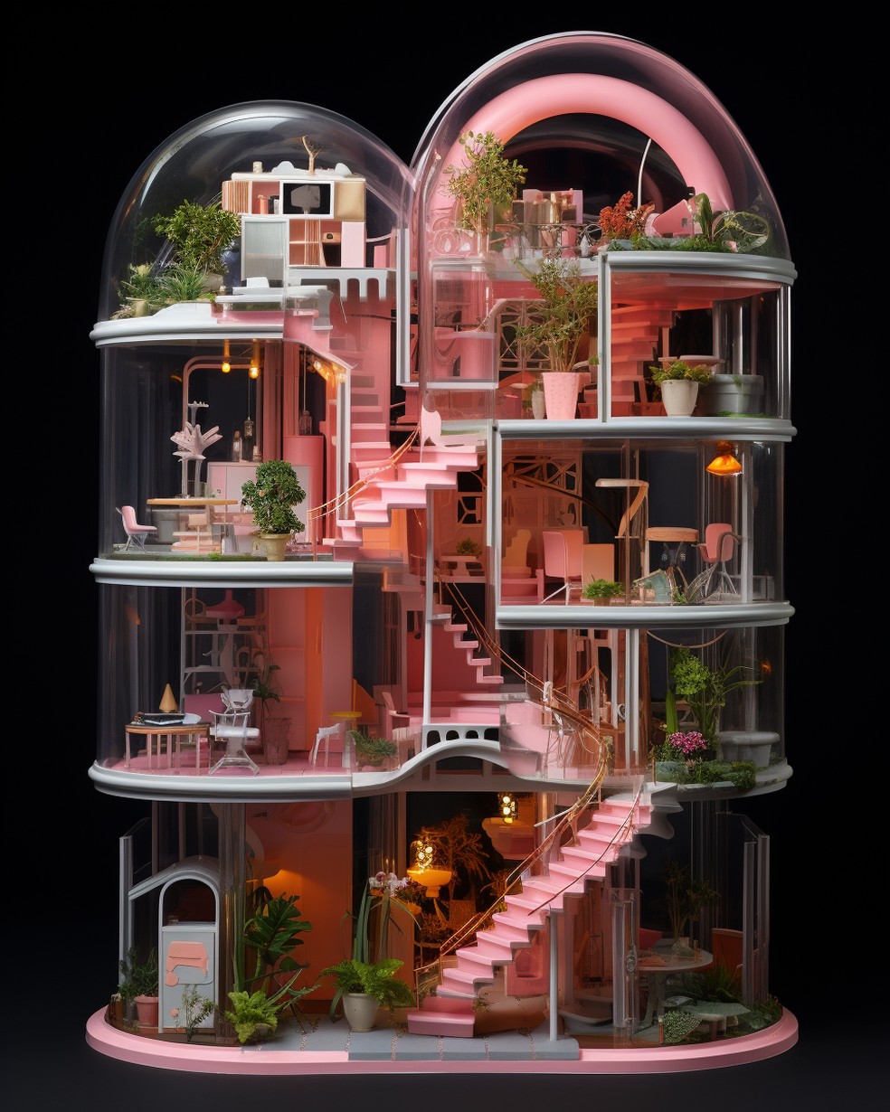 Segundo a inteligência artificial, Ruy Ohtake projetaria a casa da Barbue assim — Foto: Reprodução/Twitter @fepacheco