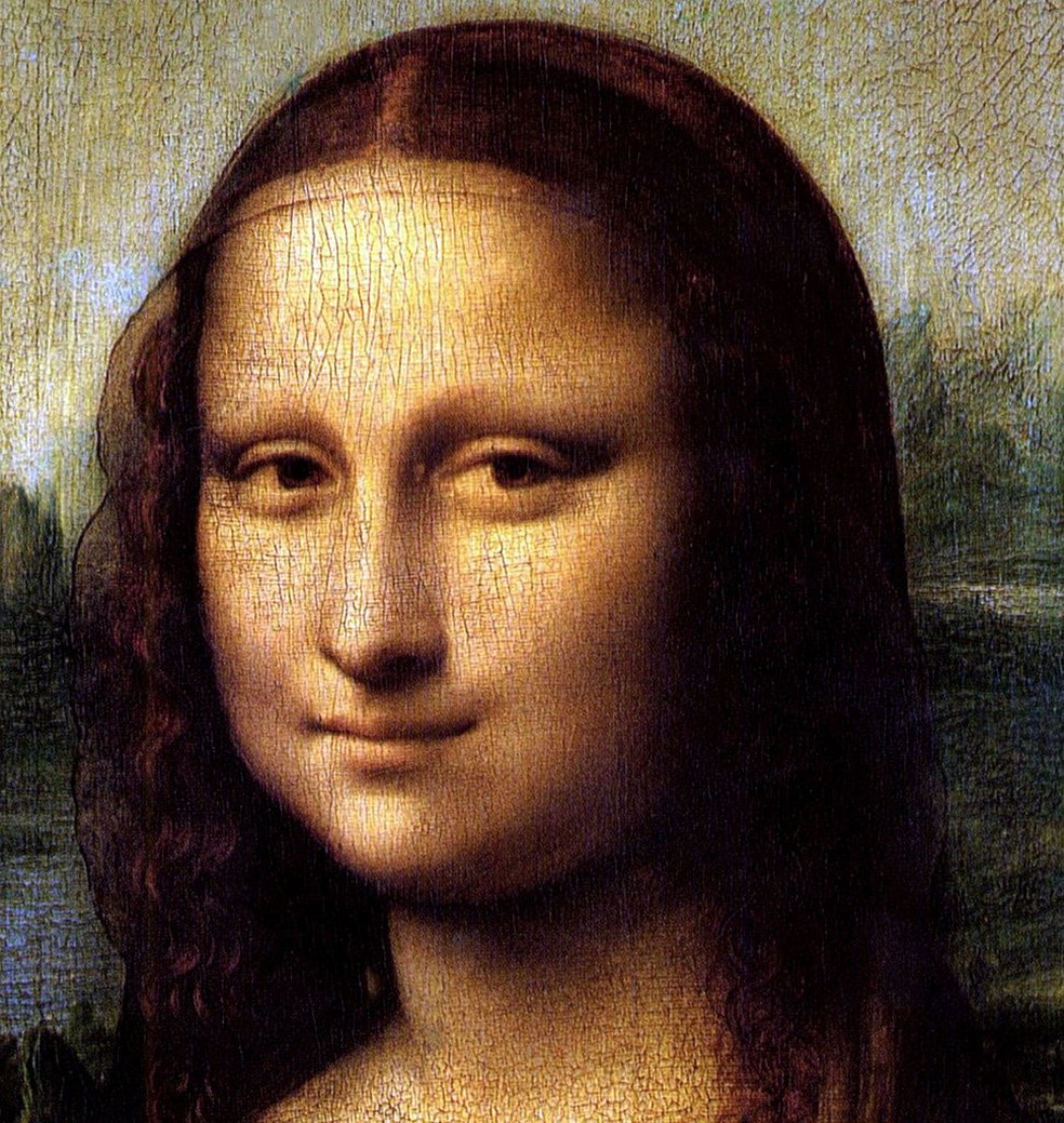 Detalhes do rosto de Mona Lisa — Foto: Getty Images/Universal Images Group