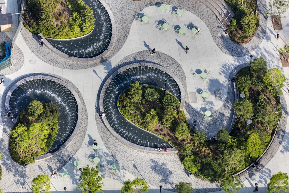 Bella Abzug Park, projeto de Michael Van Valkenburgh Associates — Foto: Alex MacLean