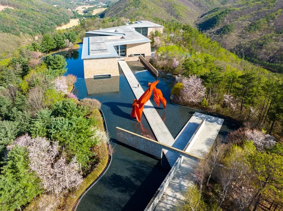 Visão aérea do Museu San. na Coreia do Sul — Foto: Divulgação/Museu SAN